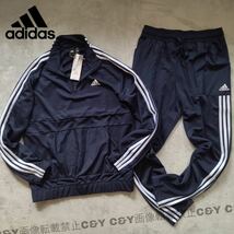 XL （O）新品 adidas アディダス ジャージ 上下セット セットアップ ジャケット パンツ ネイビー スポーツウェア トラックスーツ LL HE2232_画像1