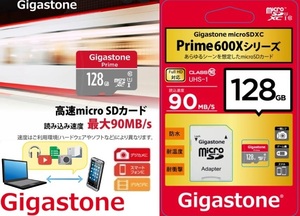 128GB microSDXCカード Gigastone microSDカード 128GB Full HD対応 ギガストーン GJMX-128GU190D SDアダプタ付