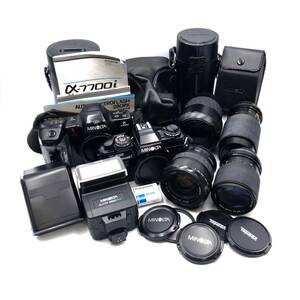 BGm169R 80 Minolta ミノルタ 一眼レフカメラ レンズ まとめ α-7700i X-500 ブラック AF 100-300 フラッシュ ソフトケース
