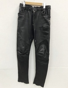 下松)ripvanwinkle Slim Easy leather Pants RB-030 リップヴァンウィンクル　表記サイズ3 スリム　レザーパンツ　黒 S2203070 JC26B