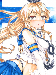 B5 同人手描きイラスト 島風 艦隊これくしょん 艦これ カラー 【新規、悪い評価の多い方はご遠慮ください。】