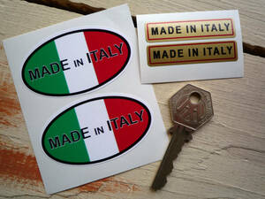 海外　送料無料　 Made in Italy sticker set ITALIA ステッカー 85mm