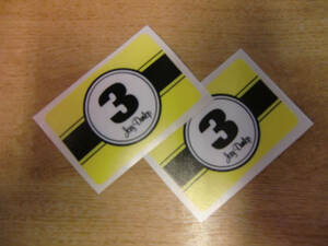 海外　　Joey Dunlop Number 3 Decal Sticker ダンロップ ステッカー シール デカール 75mm x 50mm 2枚セット