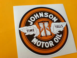 海外　限定品　送料込み　JOHNSON MOTOR OIL ジョンソンモーターオイル 85mm 車 バイク ステッカー