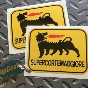 海外　限定品　送料込み 　アジップ エニ SUPERCORTEMAGGIORE AGIP eni 100mm 2枚セット　ステッカー