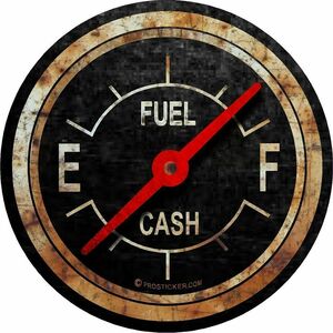 海外　限定品　送料込み　Rusty Fuel Gauge sticker 燃料計 75mm 車 バイク ステッカー