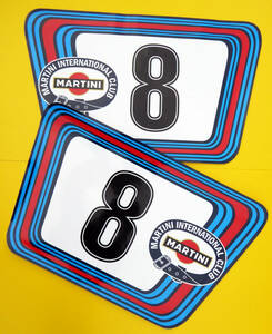 海外　限定品　送料込み　 MARTINI RACE NUMBERS STICKER DECAL マルティーニ ステッカー シール デカール 2枚セット 650mm x 400mm