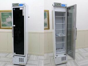 使用極少！21年 ダイワ大和冷機 1ドア 冷蔵ショーケース ワインセラー DC-ME15A 照明付 ガラス お酒冷蔵庫 100V カギ付 厨房店舗業務用