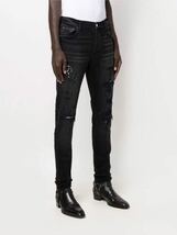 AMIRI アミリ OLD ENGLISH LOGO JEAN スキニージーンズ ブラックデニム 30インチ_画像1