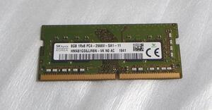 ★美品・動作保証★SK hynix ★8GB ノート用メモリー ★ PC4-2666V ★HMA81GS6JJR8N-VK N0 AC 1枚