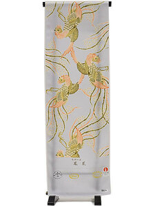  long kimono-like garment silk cloth ... beautiful Edo. . "hu" pot gold seal spring . crepe-de-chine ground made in Japan silk .... ground simplified 13.5m Kyouyuuzen long kimono-like garment 5 free shipping 