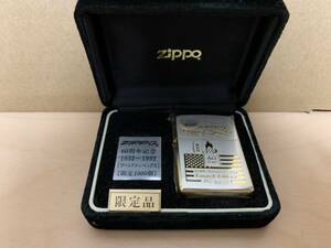 ジッポ　ZIPPO 60周年記念　1932〜1992 ゴールドコンベックス限定1000個　No.837 未使用品箱付