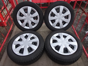 宮城大崎発★【状態良好♪】YOKOHAMA iceGUARD iG30 155/65R14☆14×4 1/2J PCD/100 ダイハツキャップ付☆4本 手渡/発送OK♪ タント他Dス11