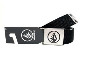 VOLCOM ボルコム D5932102BLK② ウェブベルト CircleWebBelt GIベルト ストーンロゴ StoneLogo ブラック色 ヴォルコム 新品 即決 送料無料