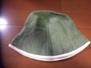新品　女性用　帽子　サイズ調整機能付帽子　グリーン　白ライン　サイズ57.5cm　クリックポスト発送可　切手可