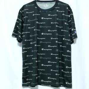 新品 送料無料 チャンピオン Tシャツ XL ブラック マルチロゴ ドライ 吸汗速乾 抗菌防臭 モノグラム スボーツ アウトドア クルーネック