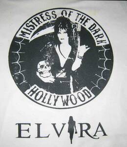 ELVIRA　エルヴァイラ　Mistress of Dark 　Tシャツ　白地に黒　M.　L.　2L　3L　の4サイズ有り