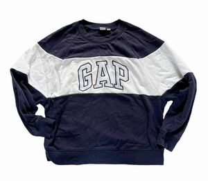 GAP sweatshirt tops lady's M navy white 