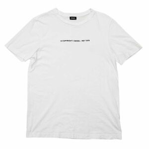 261183【XSサイズ】DIESEL T-JUST-COPY COPYRIGHT T-SHIRT 半袖 Tシャツ ホワイト ディーゼル 00SY74 0PATI メンズ やや訳あり