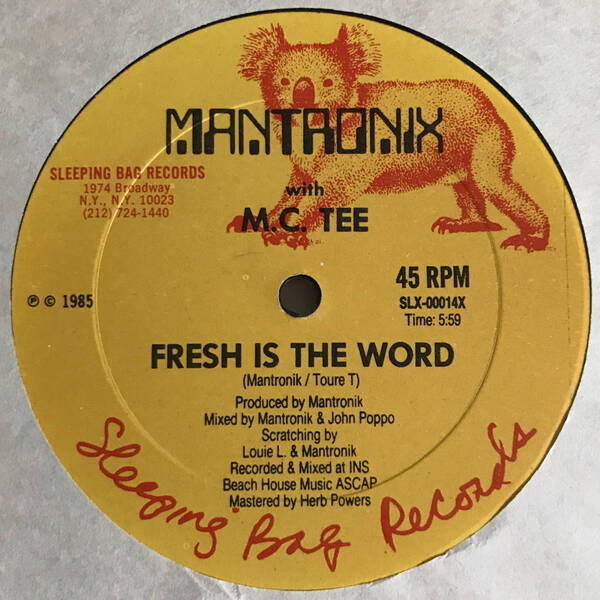 Mantronix With M. C. Tee - Fresh Is The Word (USオリジナル/オールドスクール)