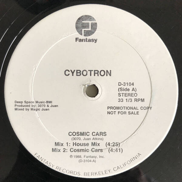 Cybotron - Cosmic Cars (USオリジナル/プロモ/Promo/オールドスクール)