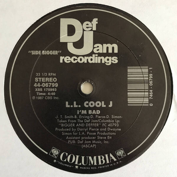 L.L. Cool J - I'm Bad / Get Down (USオリジナル/オールドスクール)