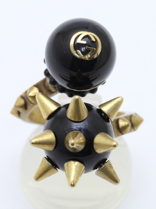  Gucci da blue black ball studs ring #11.5