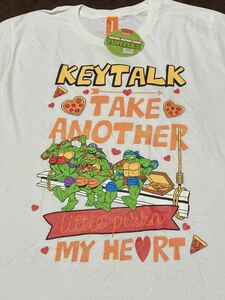 【定価3850円】XLサイズ 新品 ミュータント ニンジャ タートルズ tシャツ/ヴィレバン 限定 KEYTALK タートルズ ピザ 亀 アメカミt