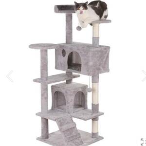 キャットタワー 猫タワー 爪とぎ 天然サイザル麻紐 据え置き 大型猫 子猫 ネコタワー135cm