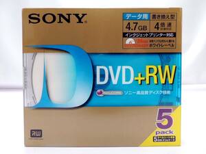  unused unopened SONY Sony DVD+RW data for 4.7GB 4 speed 5mm slim case 5 sheets pack 5DPW47HPS