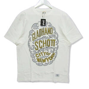未使用 GLADHAND × Schott グラッドハンド ショット 半袖Tシャツ 71821302-02 CITY OF NEWYORK CREW ホワイト 白 L タグ付き 27100885