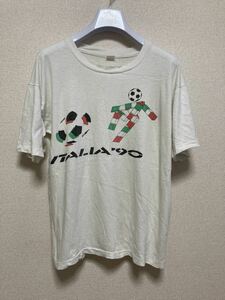 90年イタリアW杯Tシャツ イタリアワールドカップ　フットボール サッカー Tシャツ 90's ヨーロッパヴィンテージ　半袖Tシャツ