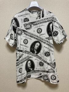 90's USAヴィンテージ ドル紙幣　100ドル　総柄Tシャツ XL USA古着　90年代