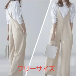 キャミサロペット サロペット フリーサイズ レディース ベージュ