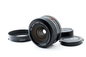 ・即決 Minolta ミノルタ New MD 24mm f/2.8 MF Wide Angle Lens SLR SR MC マウント マニュアルフォーカス 単焦点 カメラレンズ 広角 A359