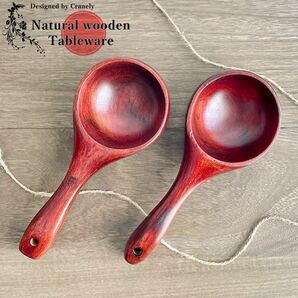 ククサ 木製スプーン 2個セット スクープ 北欧 キャンプ 銘木[アカシア] ロングスプーン 豆皿 お皿 木の器