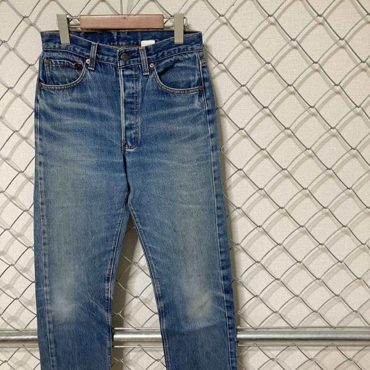 希少美品80sハチマルUSA製Levis501デニムパンツ内股シングル33×32