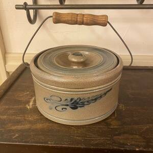 デットストック　ローポタリー　ROWE Pottery 2004バタークロック　ヒストリカルコレクション　ソルトグレーズ　塩柚　陶器　1800年代