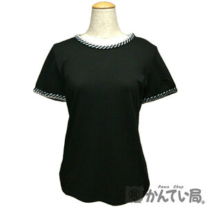 CHANEL【シャネル】Tシャツ P58290 ココマークプレート 表記サイズ：36 ブラック 黒 トップス 半袖 レディース【中古】USED-A