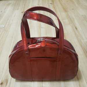  Agnes B agnes b. Mini handbag red lustre processing original leather cow leather lady's bag bag 