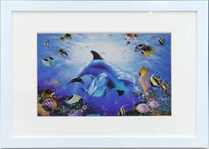 Art hand Auction [Reproduction] Rare, new, modern art by Lassen, framed, wall hanging, framed painting, interior art, 41.3x56.4cm, offset, Mother's Sea, Artwork, Painting, others