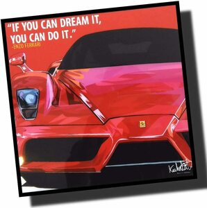 エンツォ フェラーリ Ferrari アートポスター アートパネル 壁掛け キャンバス インテリア 車 アート 新品 26x26cm