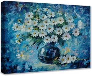 Art hand Auction Neue Kunsttafel, Leonid Afremov, Leinwandgemälde, Holzrahmen, impressionistische Blume, weiße Blume, Wandbehang, Innengemälde, 40 x 30 cm, Leinwand, Kunstwerk, Malerei, Andere