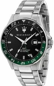  hard-to-find new goods regular goods Maserati Maserati wristwatch men's case attaching silver black Italy quartz official official 