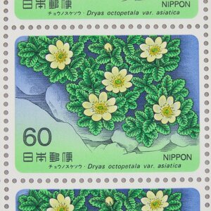 [ stamp 0784] Alpine plants series no. 4 compilation chounoske saw 60 jpy 20 surface 1 seat 