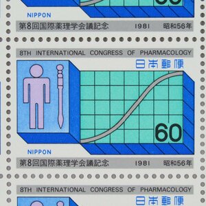 【切手0852】第8回国際薬理学会議記念 1981年 60円20面1シート