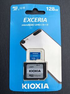 キオクシア KIOXIA KMU-A128G [EXCERIA microSDXCカード 128GB Class10 UHS-I U1]　未使用品　《送料無料》　パッケージ曲がりあり
