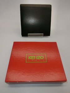 ■【YS-1】 未使用 ■ KENZO ケンゾー■ ２つ折 財布 小銭入れ有 ■ 天然皮革 ネイビー　■刻印有 【同梱可能商品】■J