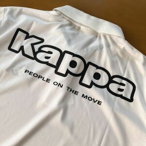 新品　Kappa / カッパ 背面ビッグロゴデザイン半袖ポロシャツ　サラサラ快適　Ｍサイズ　　ホワイト