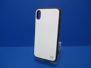 iPhoneXsMax ケース（6.5インチ）シンプル ケース ホワイト 光沢 ポリカーボネート TPU ストラップホール